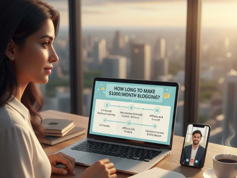 $1000 प्रति माह ब्लॉगिंग करने में कितना समय लगता है