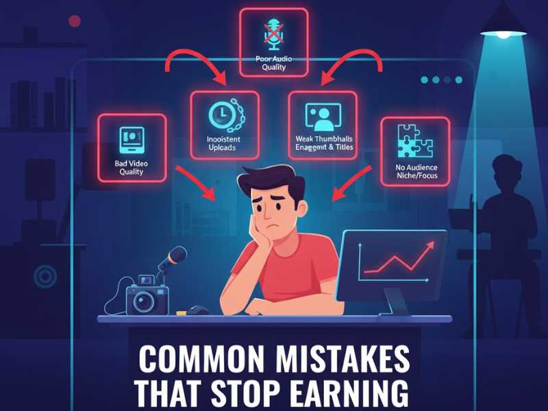 YouTube Beginners की Common Mistakes जो Earning रोकती हैं