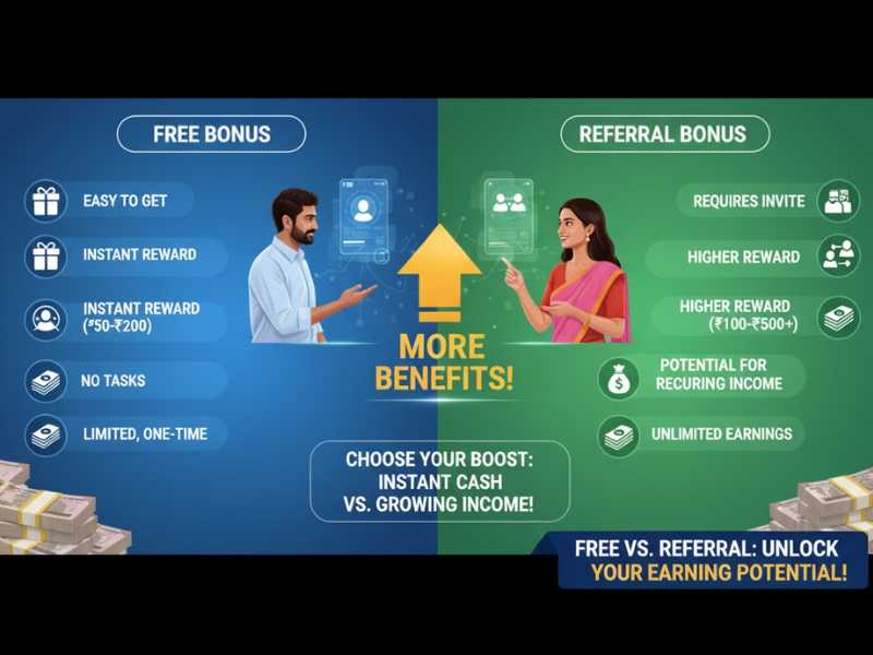 फ्री बोनस vs रिफरल बोनस
